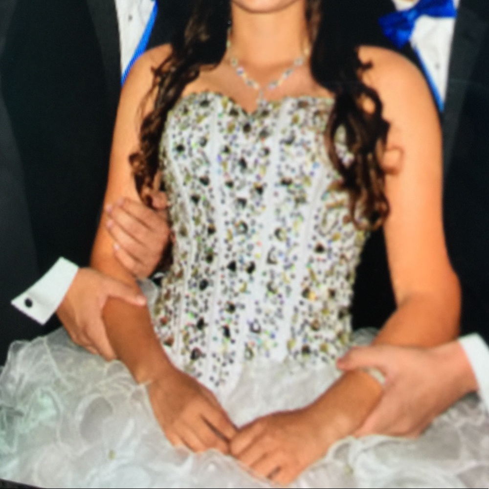 Sze2 Gorgeous White Wedding/Quince Fairytale Gown